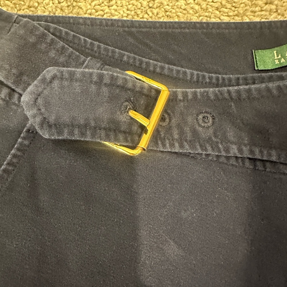Lauren Ralph Lauren Dark Blue Trousers with Buckle Accent – Women’s Size 6 - Picture 4 of 8